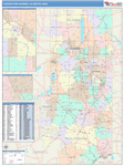 Youngstown-Warren-Boardman Metro Area Wall Map Color Cast Style